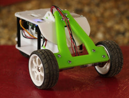 An image of RockyBorg White and Green - The three wheeled rocking robot!