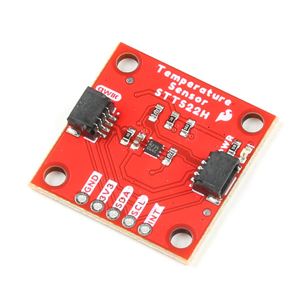 SparkFun Temperature Sensor - STTS22H (Qwiic) - The SparkFun STTS22H Temperature Sensor is a Qwiic-enabled breakout board based on the ultralow-power, high-accuracy, digital temperature sensor from ST Microelectronics and housed in the standard Qwiic form factor.