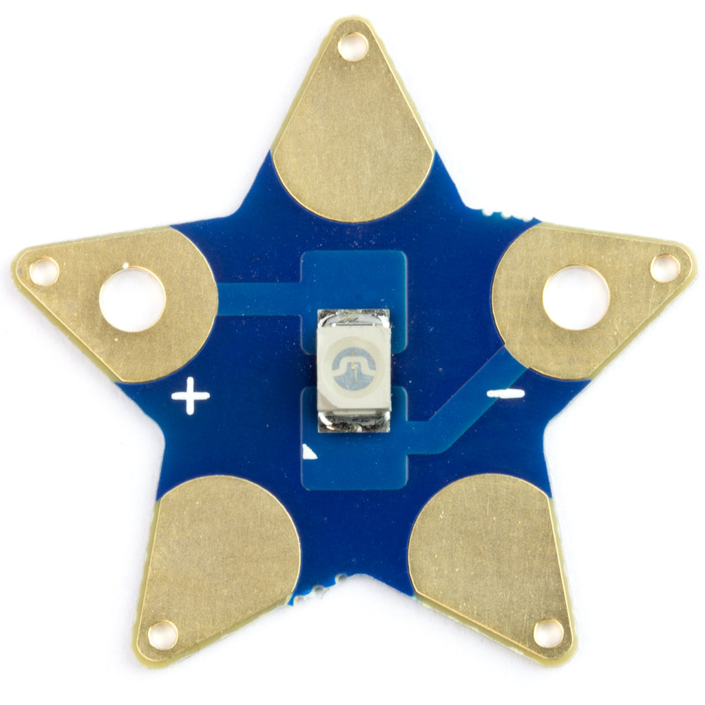 Sewable Star LEDs - A four pack of sewable, star-shaped bright blue LEDs.