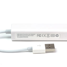 Three Port USB Hub with Ethernet (USB A)