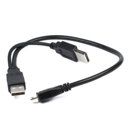 An image of Dual USB-A to USB Micro-B Cable