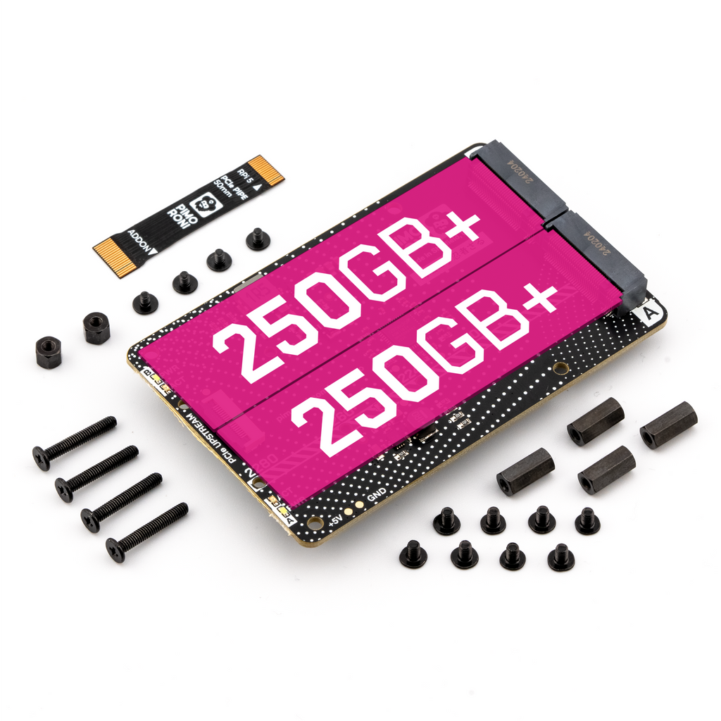 NVMe Base Duo for Raspberry Pi 5 - Add two super-fast NVMe SSDs to your Raspberry Pi 5! Ideal if you need redundancy or just a load more storage on your RPi.