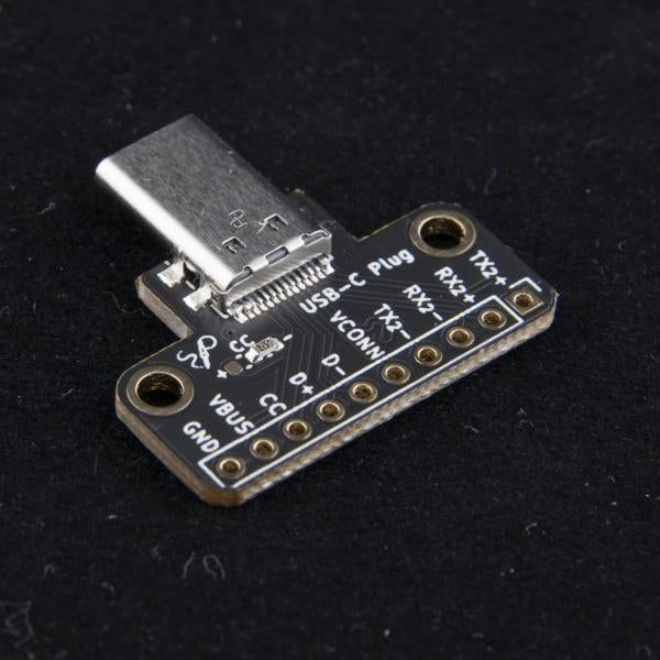USB Type-C Plug Breakout - USB 3.0 - This plug and breakout board provides an easy way to extract signals and power when plugged into a USB Type-C Receptacle.