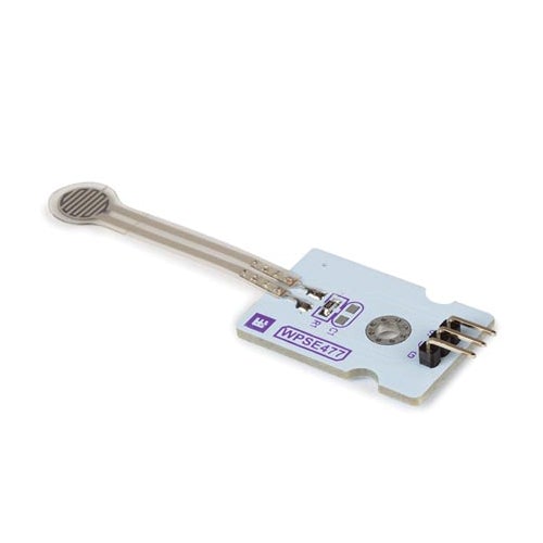 FSR (Force Sensing Resistor) Sensor - This little module adopts a flexible nano pressure-sensitive material with an ultra-thin film pad to sense the exerted pressure.